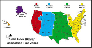 Kicking Competition Time Zones