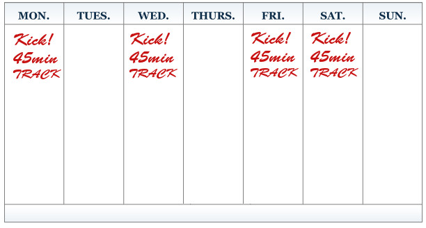 Weekly Kicking Schedule